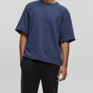 Mode of One Mens Relaxed Fit Textured Tshirt Caspian Waters XXL